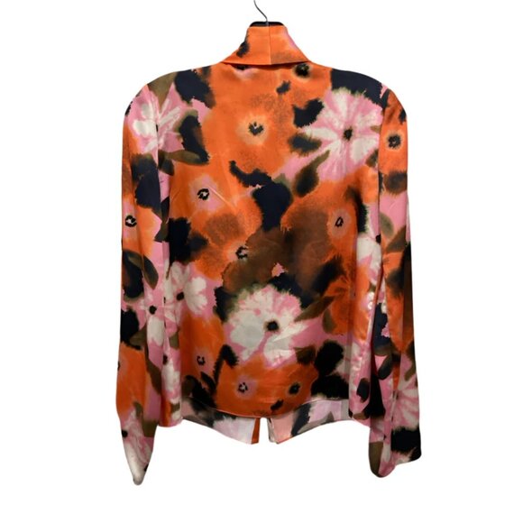Tanya Taylor Canyon Tie-Neck Blouse Watercolor Poppy Print Size XS - Picture 13 of 14